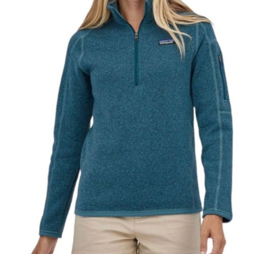 Patagonia Women's Better Sweater 1/4 Zip Fleece Blue Size M
